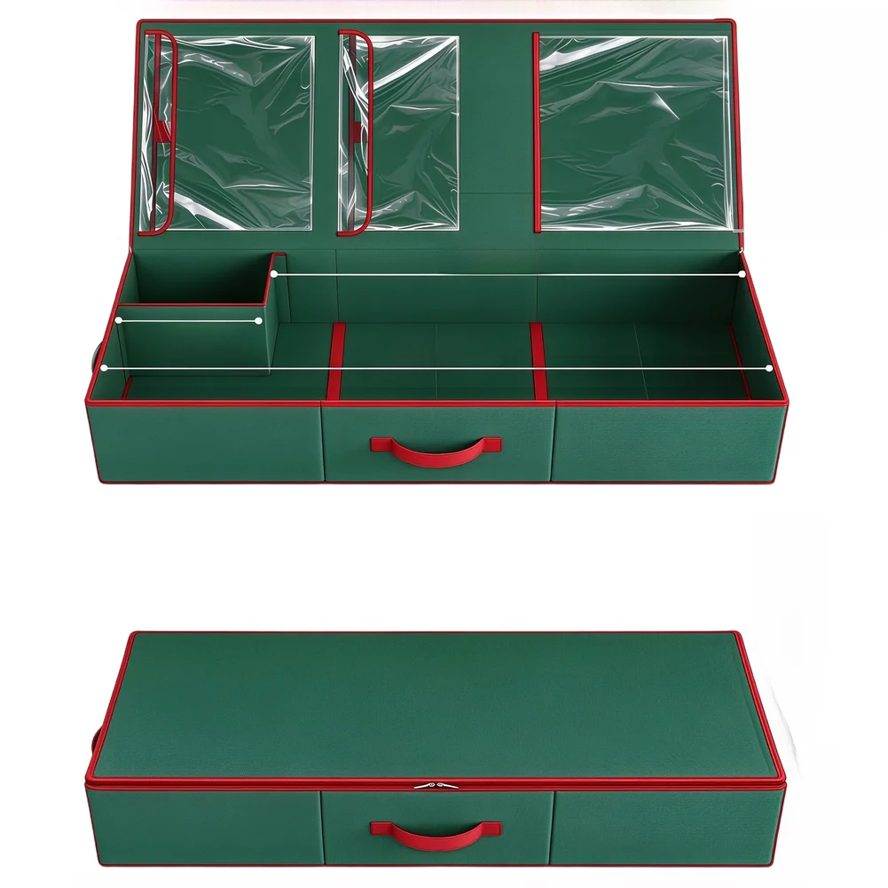 Large Foldable Oxford Christmas Wrapping Paper Storage Box Dustproof Organizer With Zipper For Wrap Rolls Ribbons Tool Bag