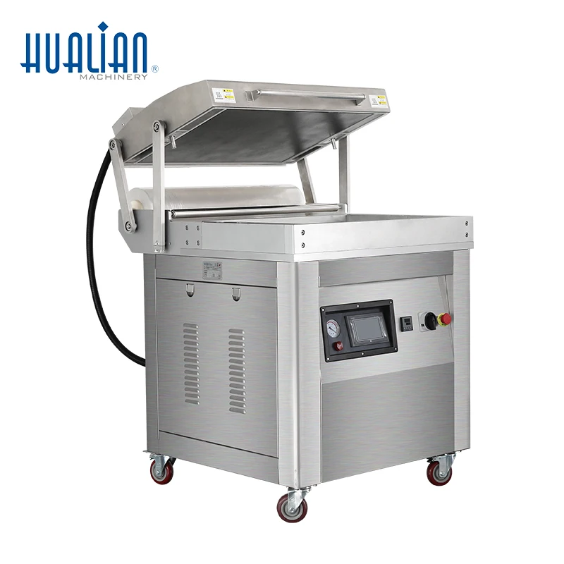 เครื่องซีลสูญญากาศแบบถาดแนวตั้ง รุ่น HVC-760FS ยี่ห้อ Hualian สำหรับบรรจุภัณฑ์เนื้อสัตว์/ปลา/อาหารทะเล/ไส้กรอก/อุปกรณ์เสริม