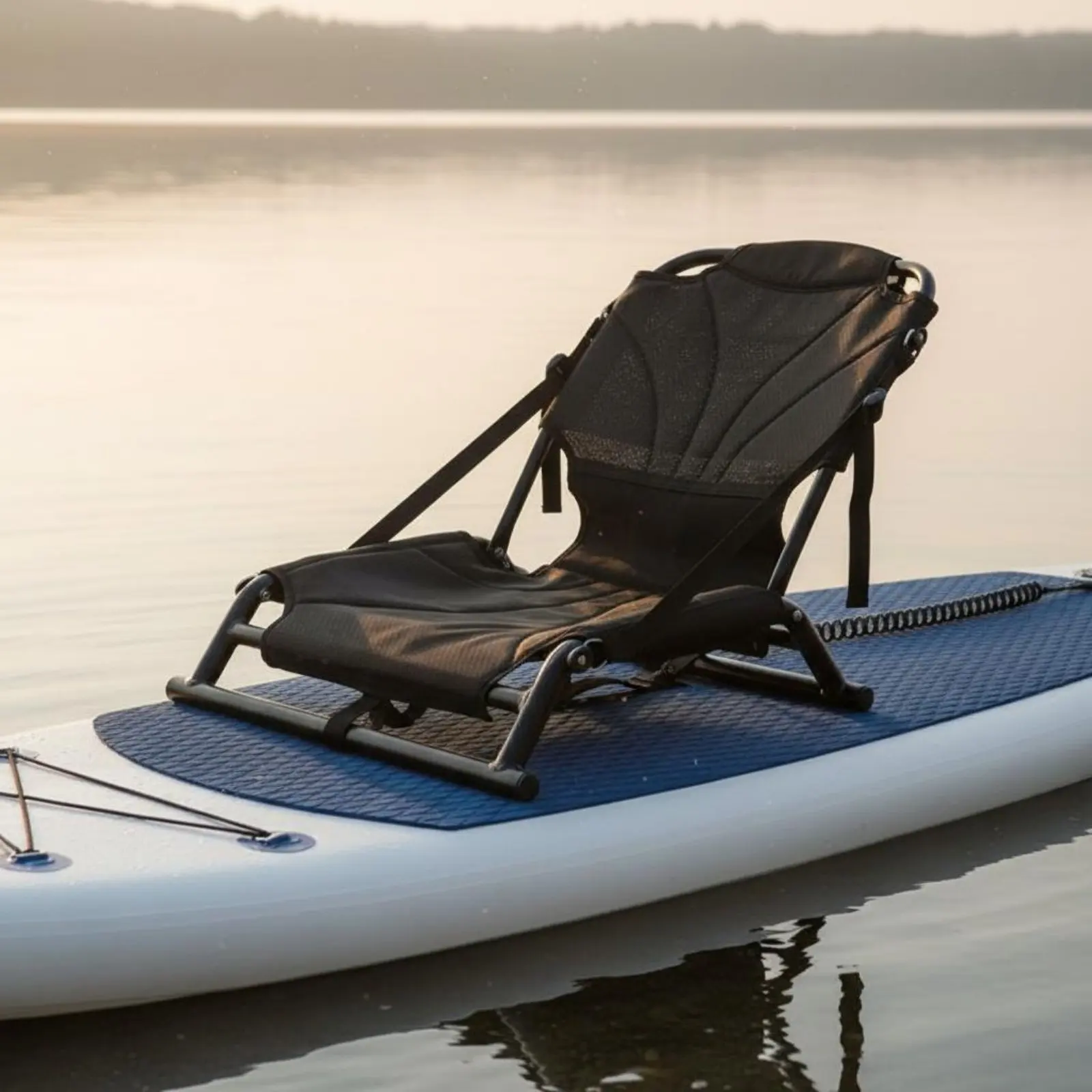 Kayak Backrest Seat Breathable Mesh Fishing Kayak Seat Adjustable Small Boat Chair Long-Lasting Metal Frame Aquatic Activities