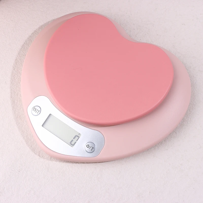 Niedliche herzförmige Küchenwaage, digitale Lebensmittelwaage, hochpräzise 0,1 g Grammwaage zum Backen, klein, tragbar