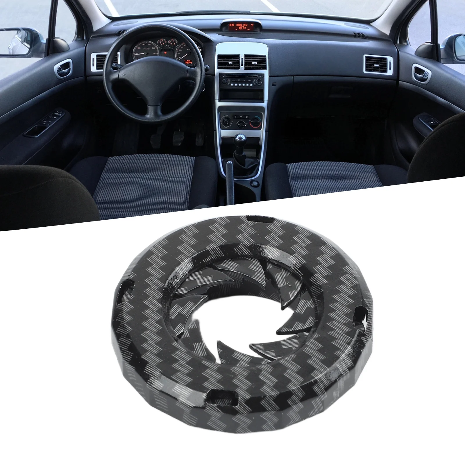 Carbon Fiber Engine Start Stop Button Cover Rotary Switch Protective Ring For Car Interior Lightweight ABS Trim Decoration 5x5cm