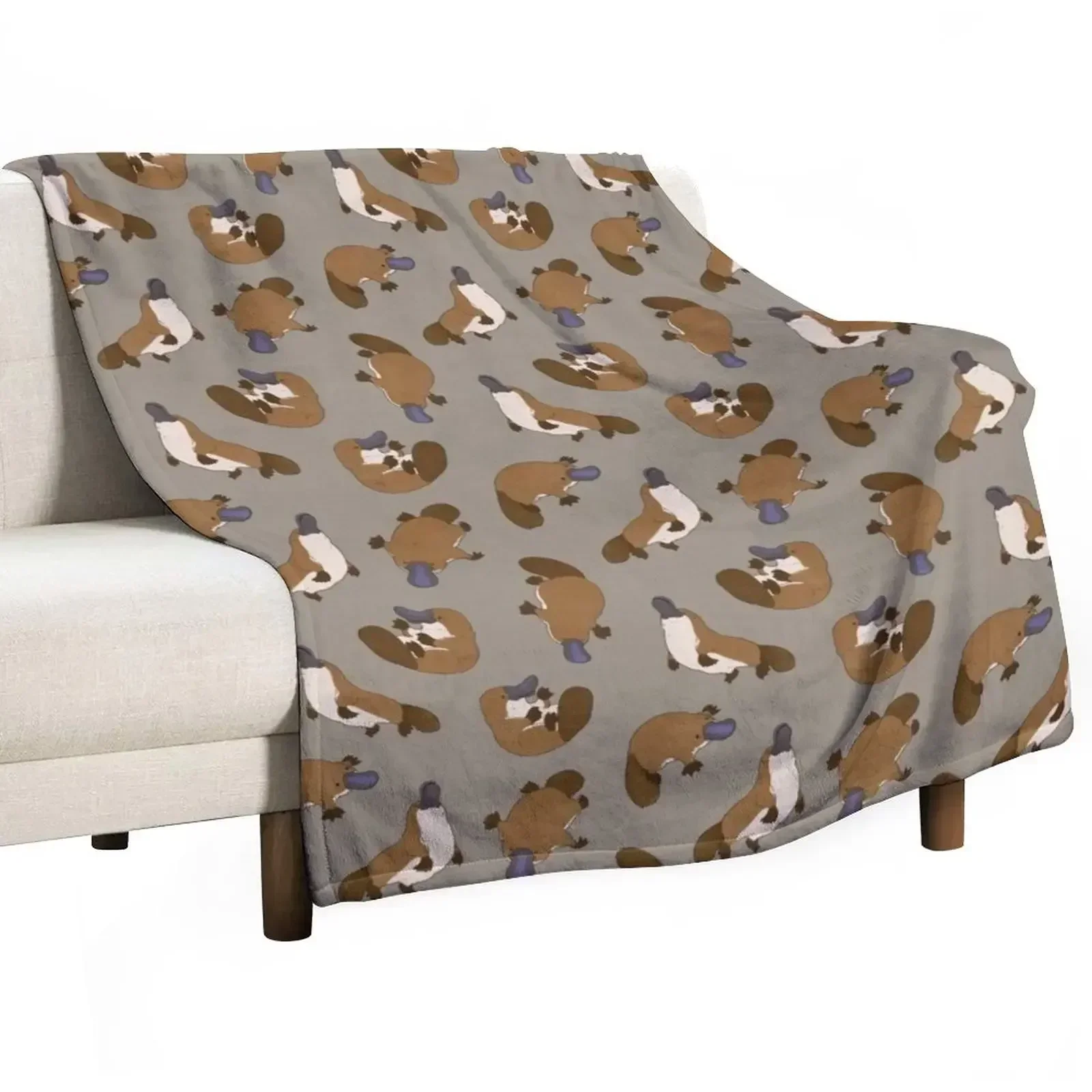 All-Over Adorable Platypus Print Throw Blanket Sleeping Bag Sofa manga Blankets