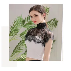 Embroidered Lace Scarf Shawl Decoration Fashion Shirt Fake Collar Detachable Collar Women Lady Clothes Accessories