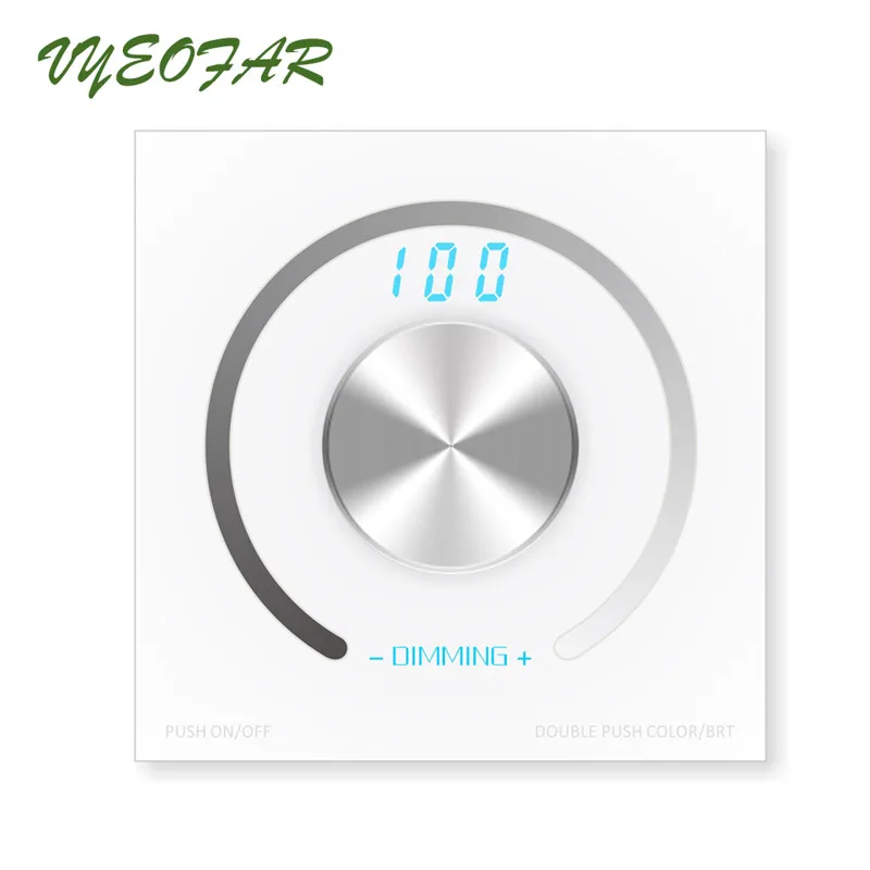 LED Single Strip Dimmer DC 12V-24V 5050 2835 Strip Lights Wall Panel Dimmer Rotary Knob Control 0-100 Brightness Display