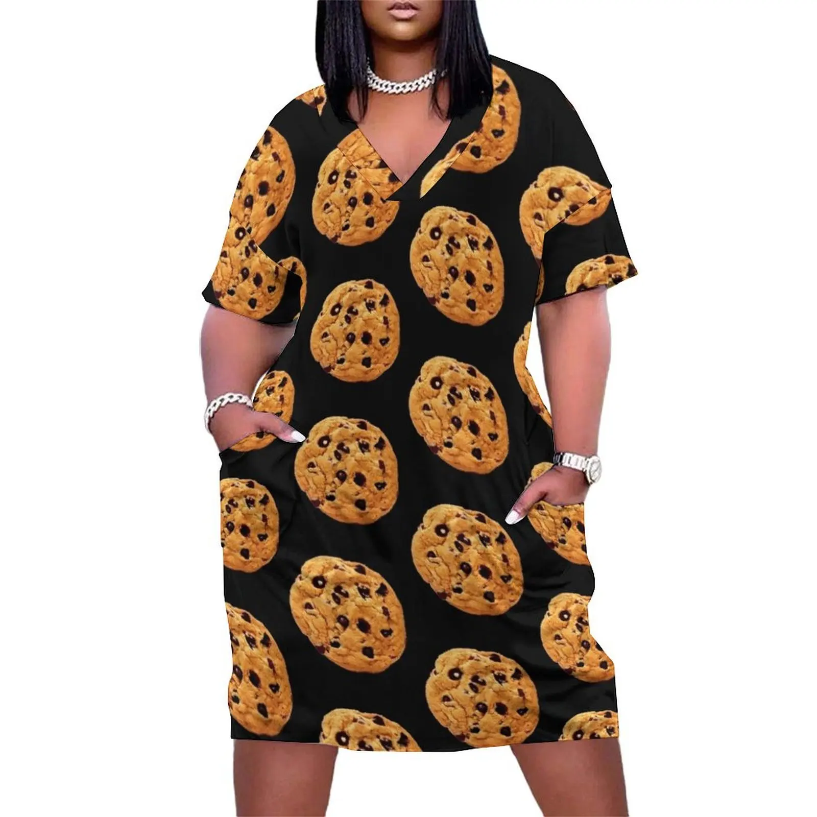 Cookie Costume Chocolate Chip Party Gift Idea Loose Pocket Dress Woman clothes prom dresses 2025