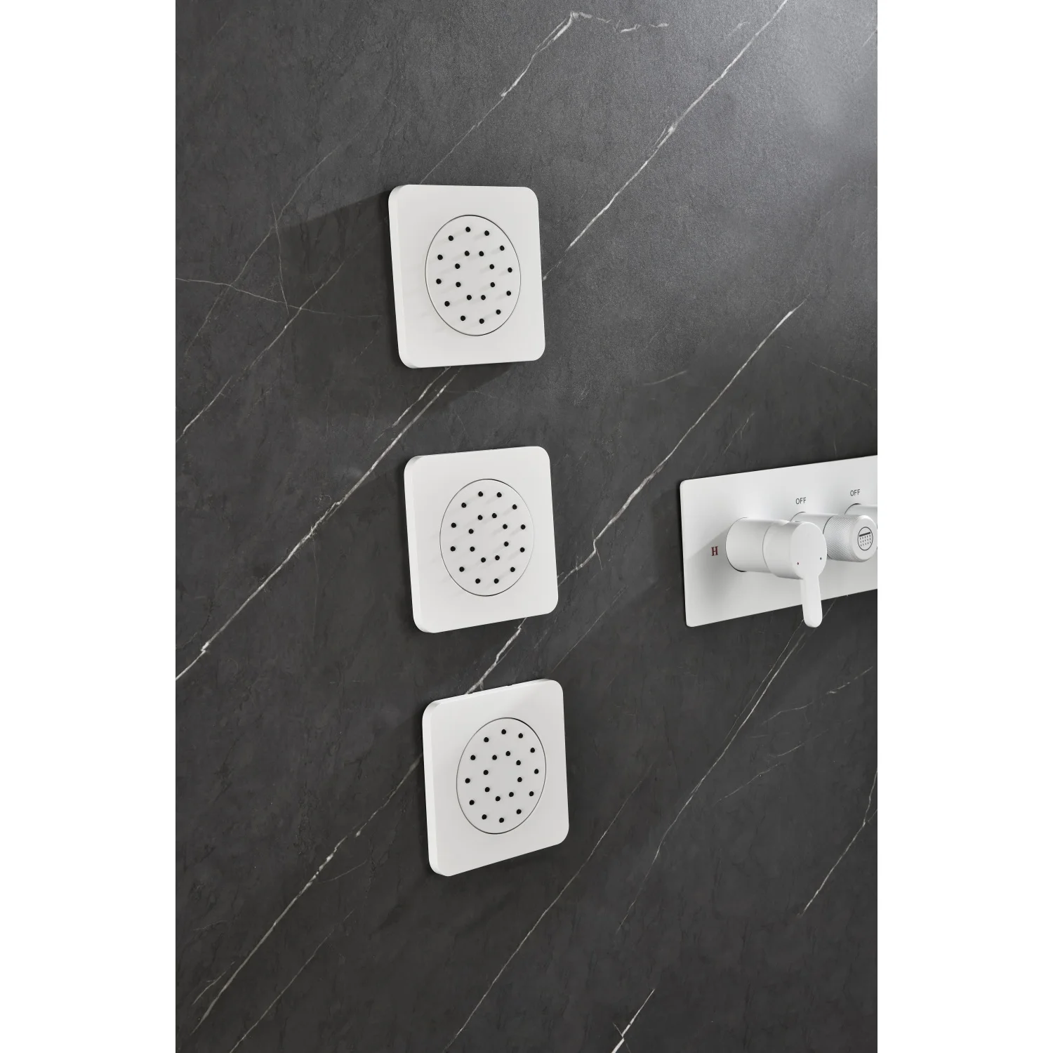 Concealed Installation Body Jet Shower Spa Square Massage Jets Spray Body Shower Bodyspray ( 3pcs)