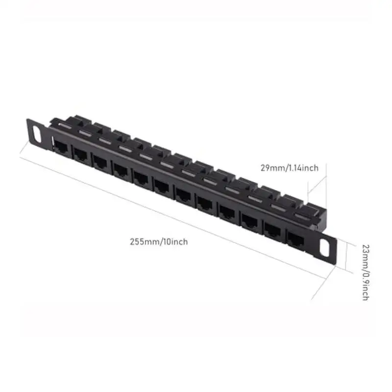 12-Port-Patchpanel-Netzwerk-Kabel-Organizer-Rack, ungeschirmtes Cat5e/Cat6-Kabel-Verkabelungsregal für Kabelmanagement-Ständer