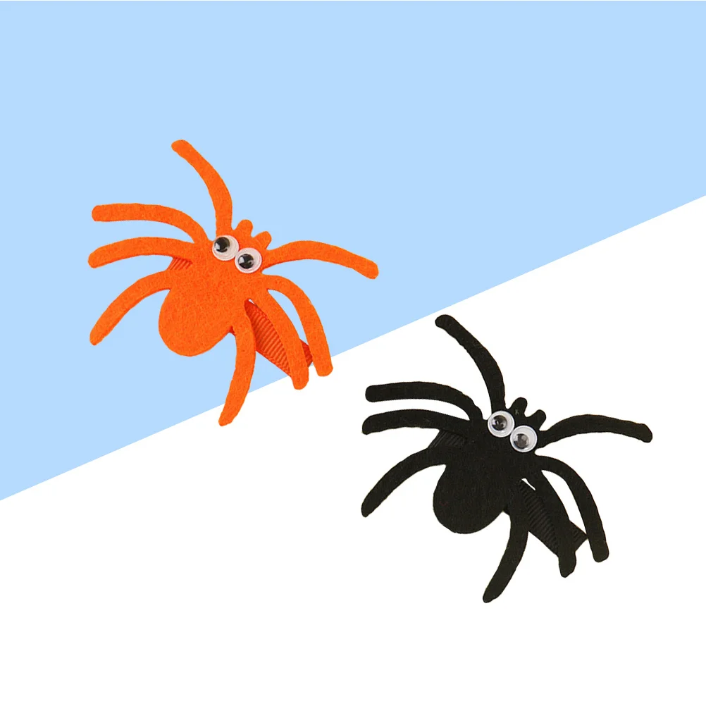 

2Pcs Halloween Spider Hair Clips Easy Wear Fabric Hairpins for Kids Birthday Gift Family Party Halloween Photo Shoot