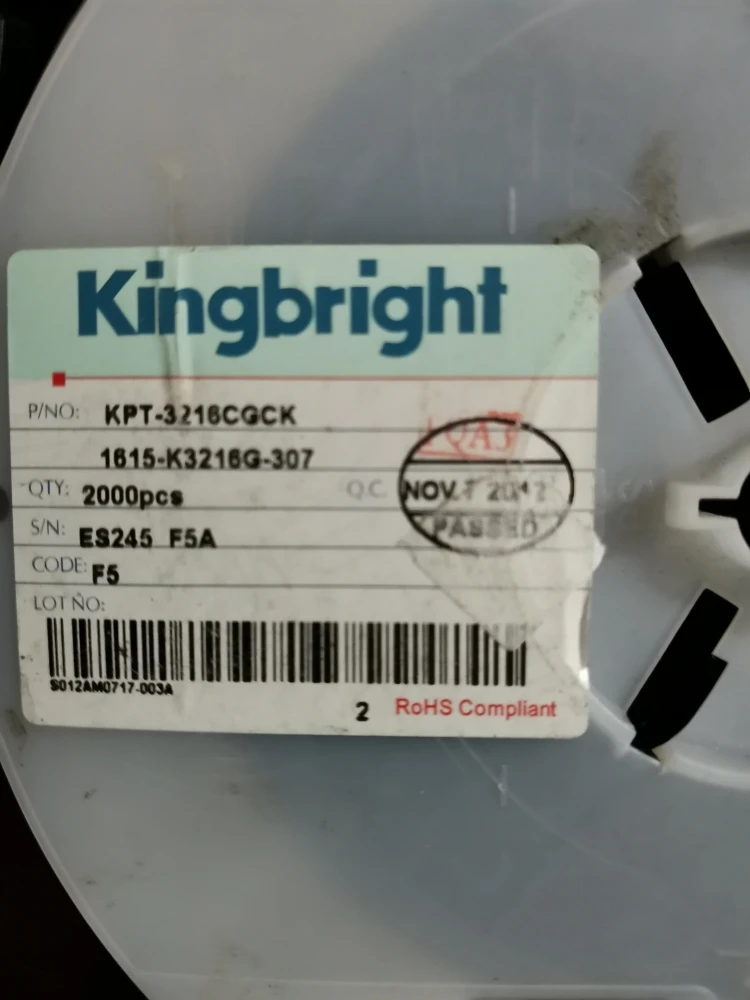 

50 шт./KPT-3216CGCK 1206 плоский желто-зеленый, светодиодный индикатор высокой яркости