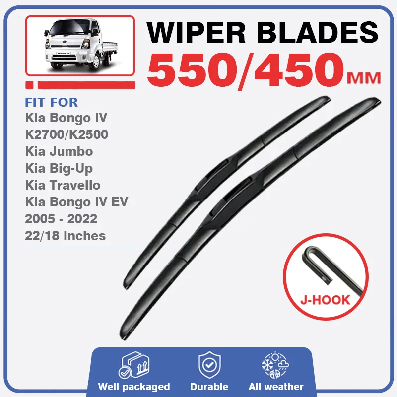 Front Wiper Blades For Kia Bongo III 3 K2700 K2500 EV Jumbo Big Up Travello 2005-2022 Windshield Windscreen Accessories Window