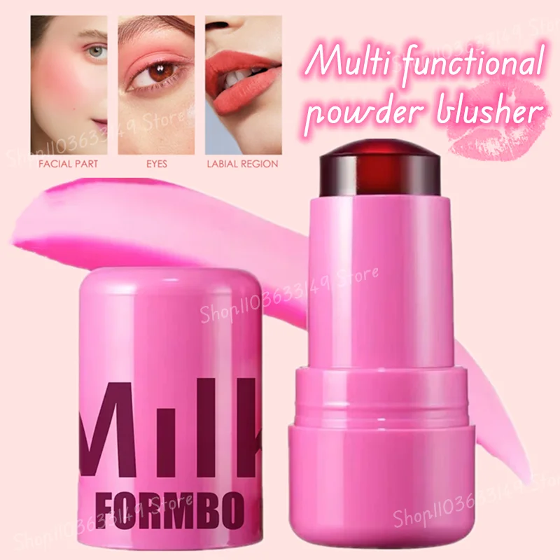 Jelly Lipstick Rouge Cream Shimmer Powder Blusher Stick Waterproof Long-lasting No Fading Korean Lipstick Cosmetics