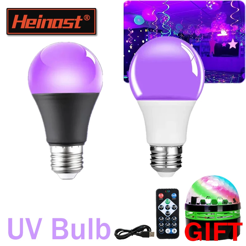 RnnTuu 12 واط E27 الأشعة فوق البنفسجية الأرجواني الأسود ضوء لمبة توهج في الظلام لوازم الحفلات مصباح الحفلات Blacklight بار جو الديكور لمبة