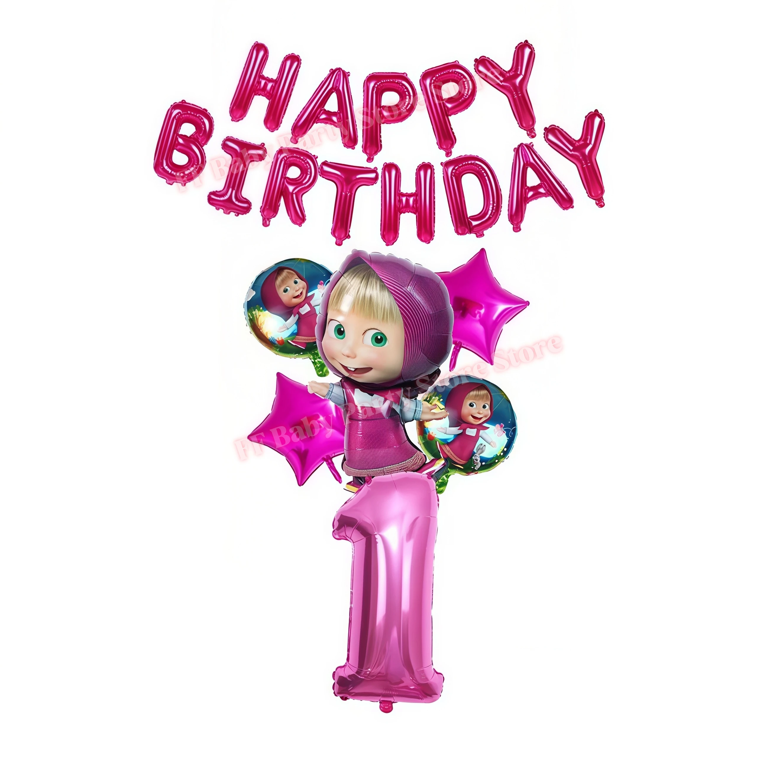 Niedliches Mädchen-Geburtstagsparty-Dekorationsset mit Bärenmotiv: Teller, Becher, Servietten, Ballons für Kinder, Babyparty-Zubehör, Geschenkideen – Detail 29