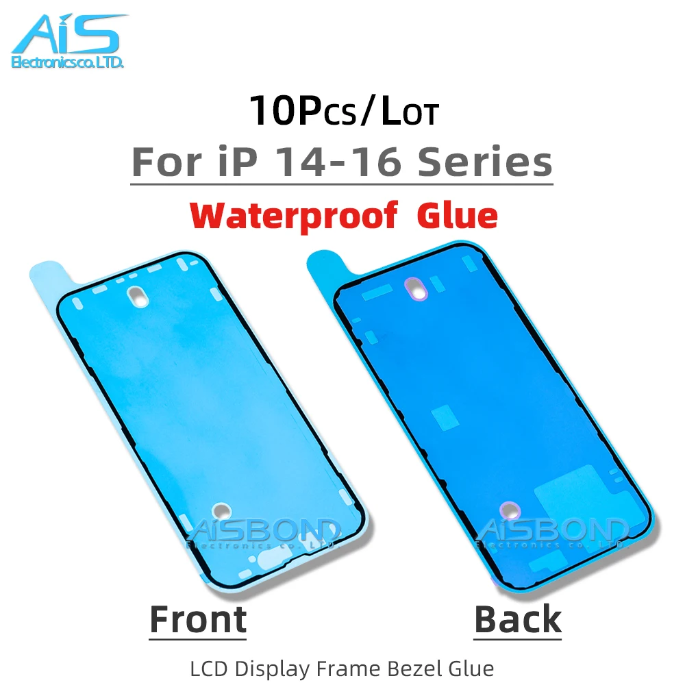 

10 шт./лот, рамка для ЖК-дисплея, рамка, водонепроницаемая уплотнительная лента, клейкая наклейка, ремонт для iPhone 14 Plus 15 16 Pro Max 15Pro 16Pro