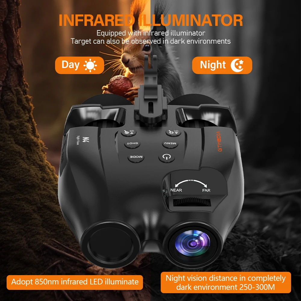 GTMEDIA N4 HD Screen Binocular Night Vision Device 1080P Video IPX6 Waterproof for Outdoor Hunting Infrared Night Vision Device