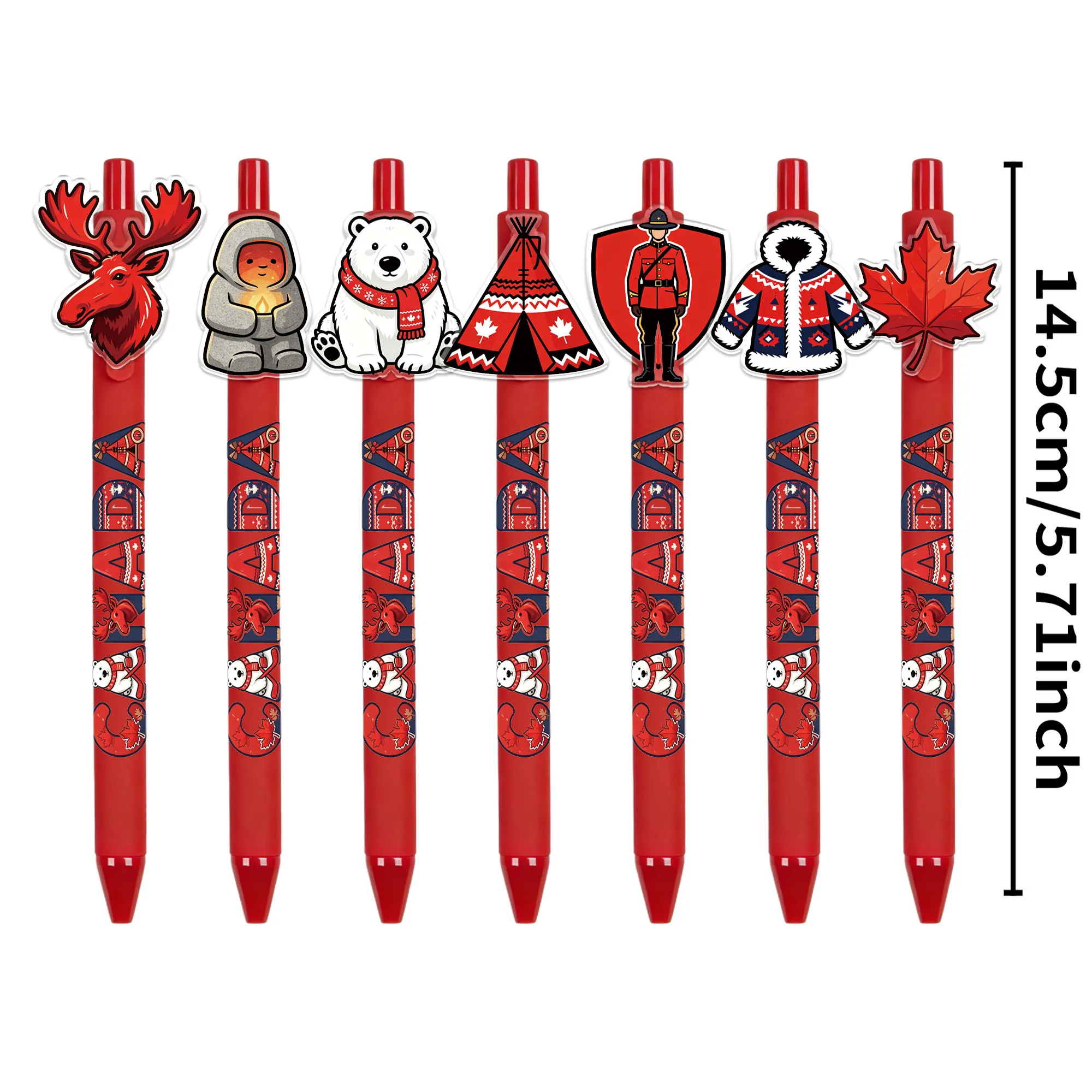 8pcs/16pcs Canadian elements press the ballpoint pen Canadian style creative writing pen with random patterns