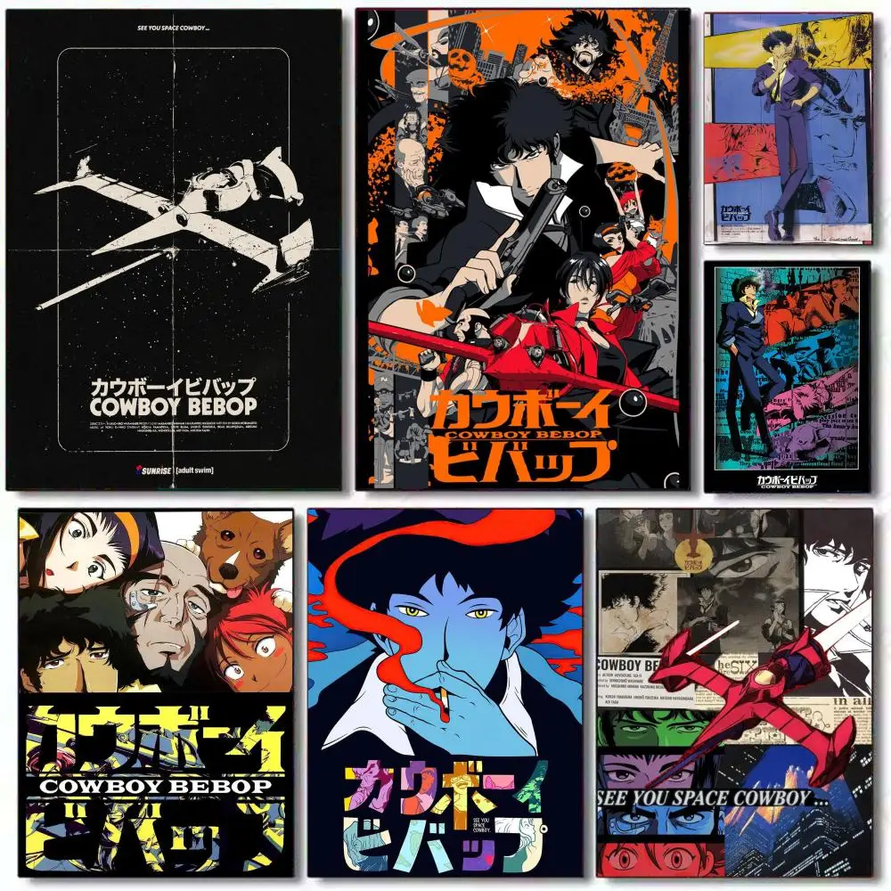 C-Cowboy B-Bebop Anime Poster HD PVC Autoadhesivo Arte de la pared - Impermeable Reutilizable para el hogar Oficina Café