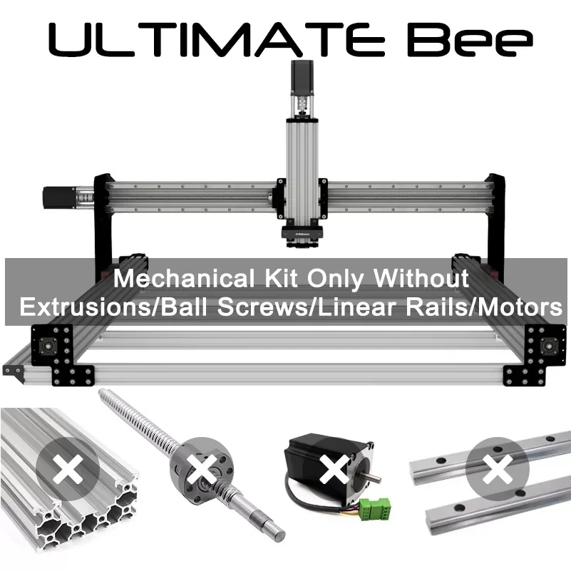 20%off BulkMan 3D ULTIMATE Bee CNC Mechanical Kit Without Aluminum Extrusions, Linear Rails, Ball Screws, Motors