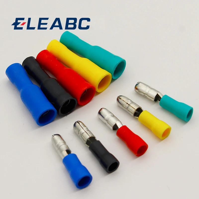 Female and Male Insulated Electric Connector Crimp Bullet terminal for 22-16 AWG Audio Wiring