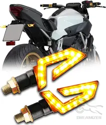 2pcs Waterproof Universal Motorcycle LED Turn Signal Light Amber Blade Lamp Indicator Blinker Flashing Moto For Suzuki