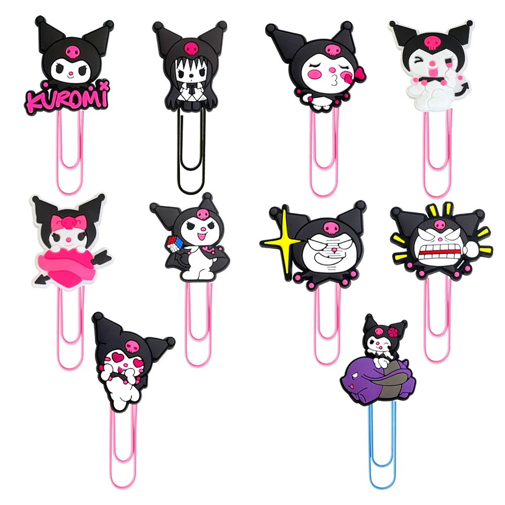 

Kuromi Large Paper Clip Office Supplies Creative Cute PVC Cartoon Bookmark Y2k Fashion Toys Anime Cartoon Frind Kawaii