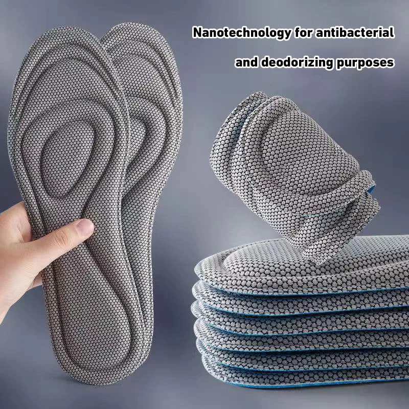 New Memory Foam Orthopedic Insoles for Shoes Antibacterial Deodorization Sweat Absorption Insert Sport Shoes Running Pads