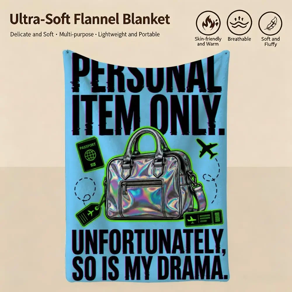 Retro The Ryanair Survival Throw Warm Soft Flannel Blanket, Multi-use for Sofa Bed Camping Travel Nap