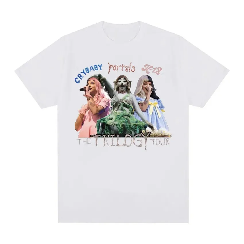 Summer New Fashion Singer Melanie Martinez Trilogy Eras Tou Cotton Print Casual Women\'s T-Shirt Oversized Versatile Short Sleeve