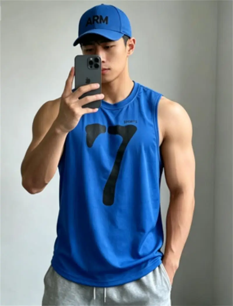 Running Tank Top Men Summer Sport Gym Vest Quick Dry Training Tanktop Workout Singlets Man Fitness Bodybuilding Sleeveless Shirt