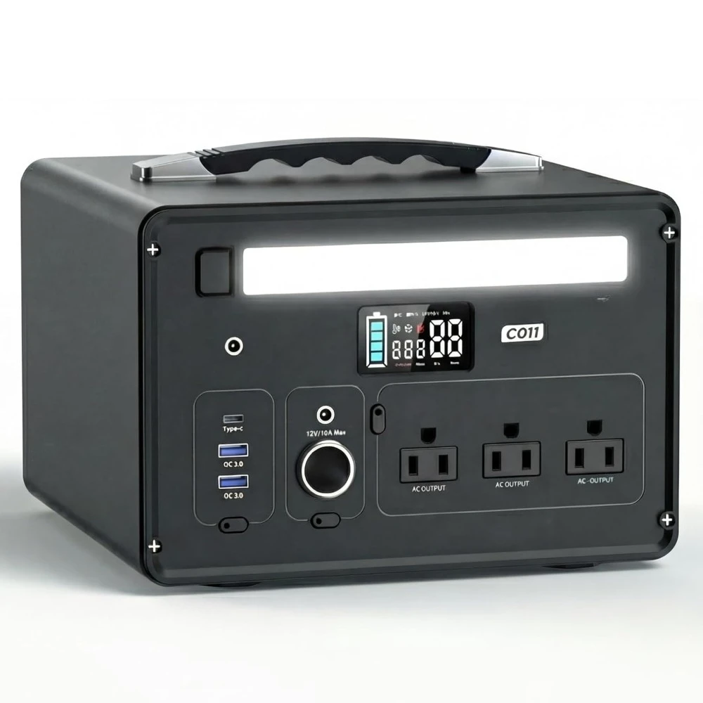 Portable Power Station 1000W (2000W Surge), 1008Wh LiFePO4 Battery, 3 AC Outlets, 140W USB-C Fast Charging, Customized