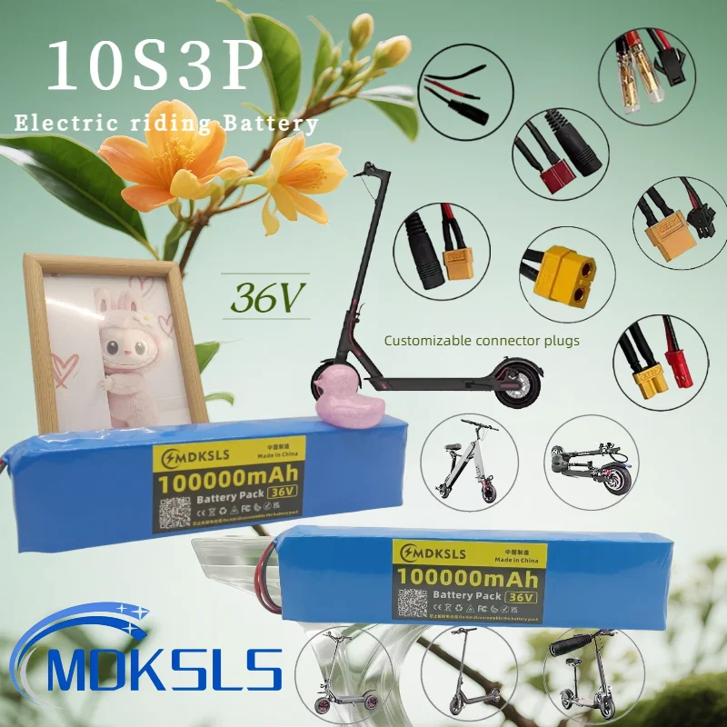 10S3P 36V 100000mAh 100% Brand New Lithium-Ion Rechargeable Battery Suitable for Electric Products Such as Scooters Battery