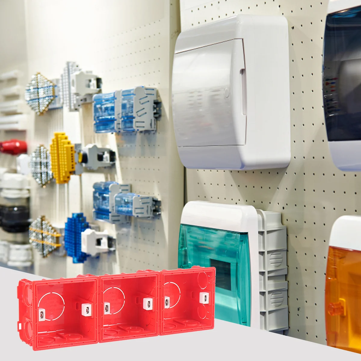 

4 шт. красная скрытая коробка, практичный, простой дизайн, надежный, изготовленный, простая установка, долговечный, безопасный, удобный