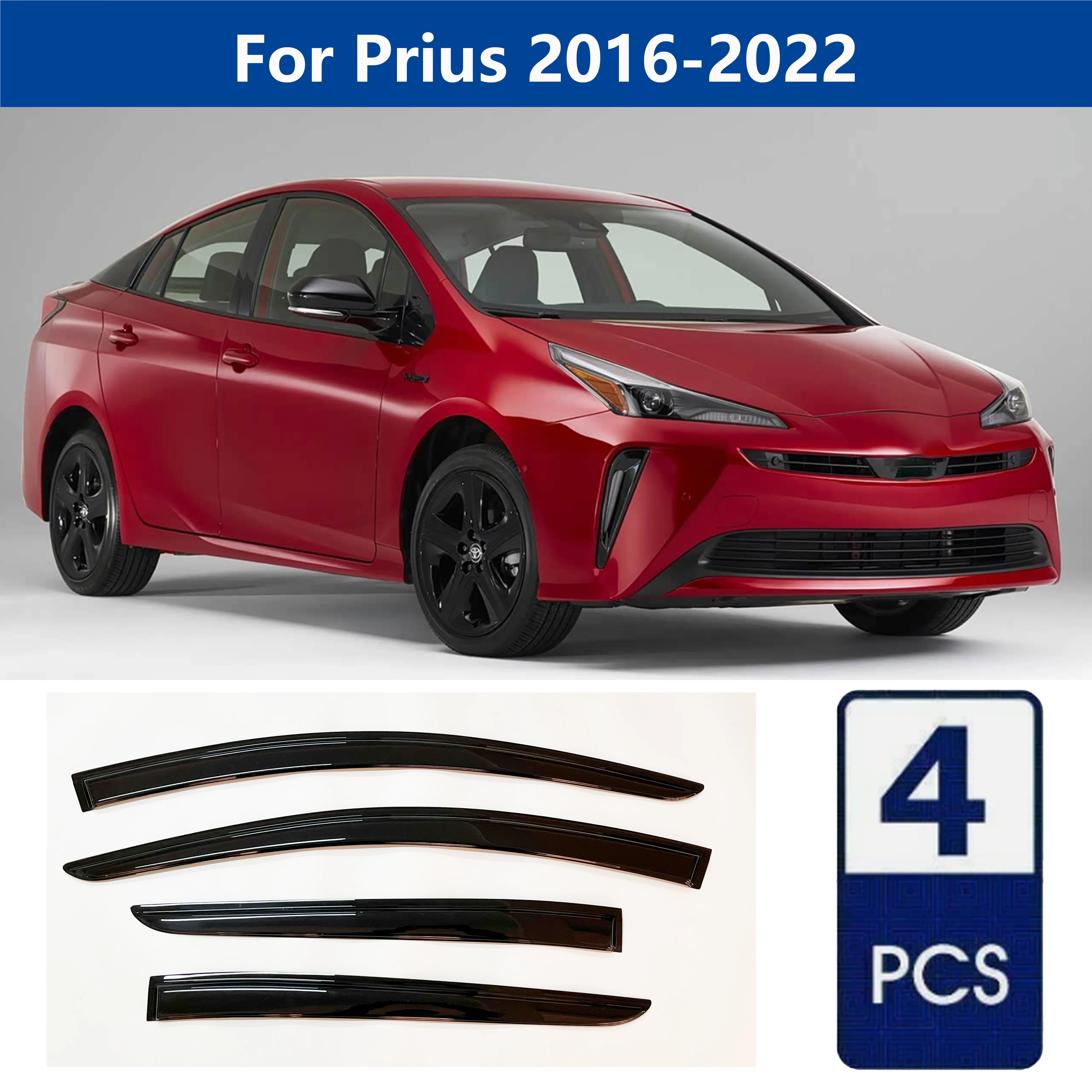

AIBAP High-Quality 4pcs 1.8mm Car Windows Visor For Prius 2016-2022 window visors rain guards rain guard Sun Rain Visors
