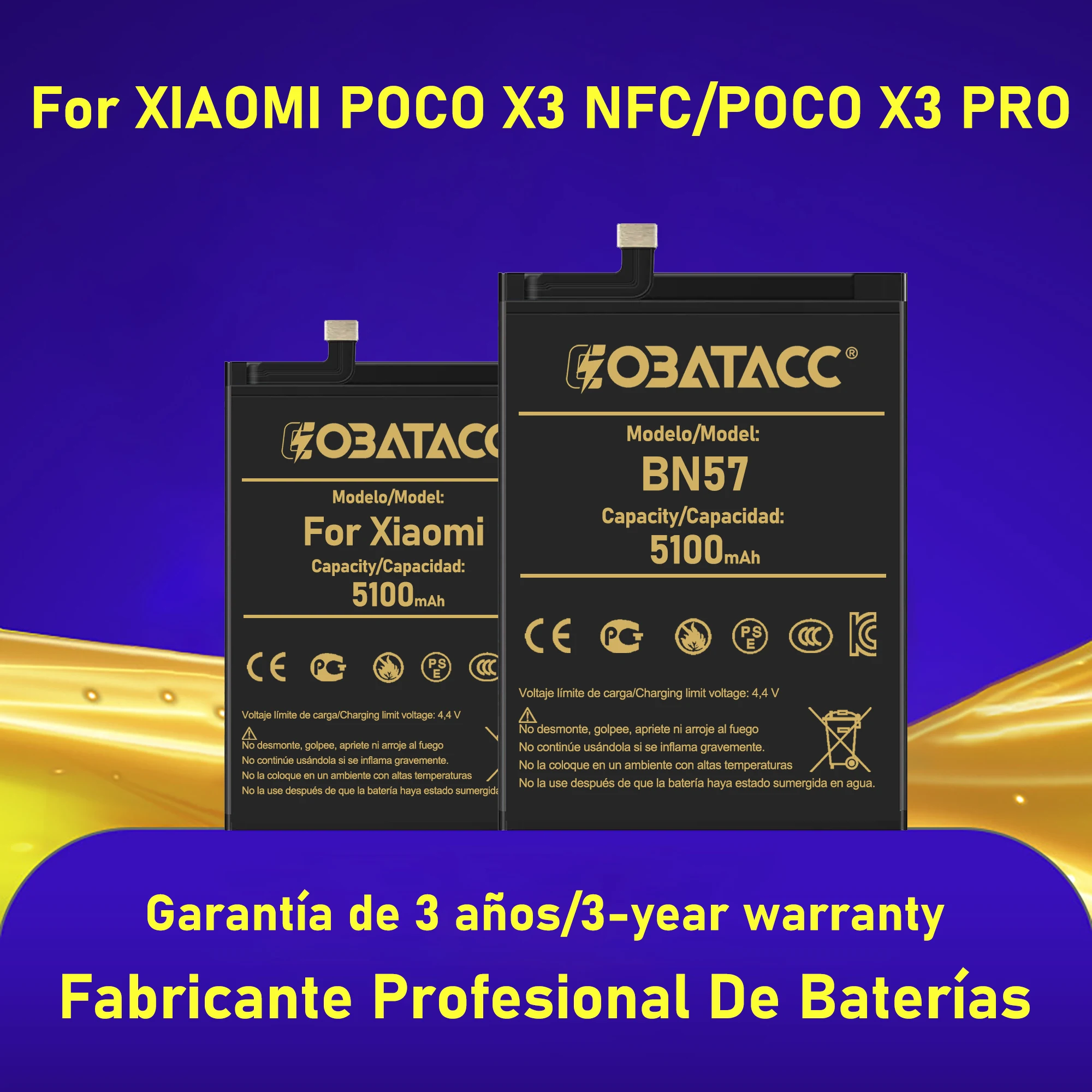 

2025 лет EOBATACC 100% новый аккумулятор для телефона BN57 5160 мАч для Xiaomi Pocophone X3 Poco X3 Pro 5060 мАч + бесплатные инструменты