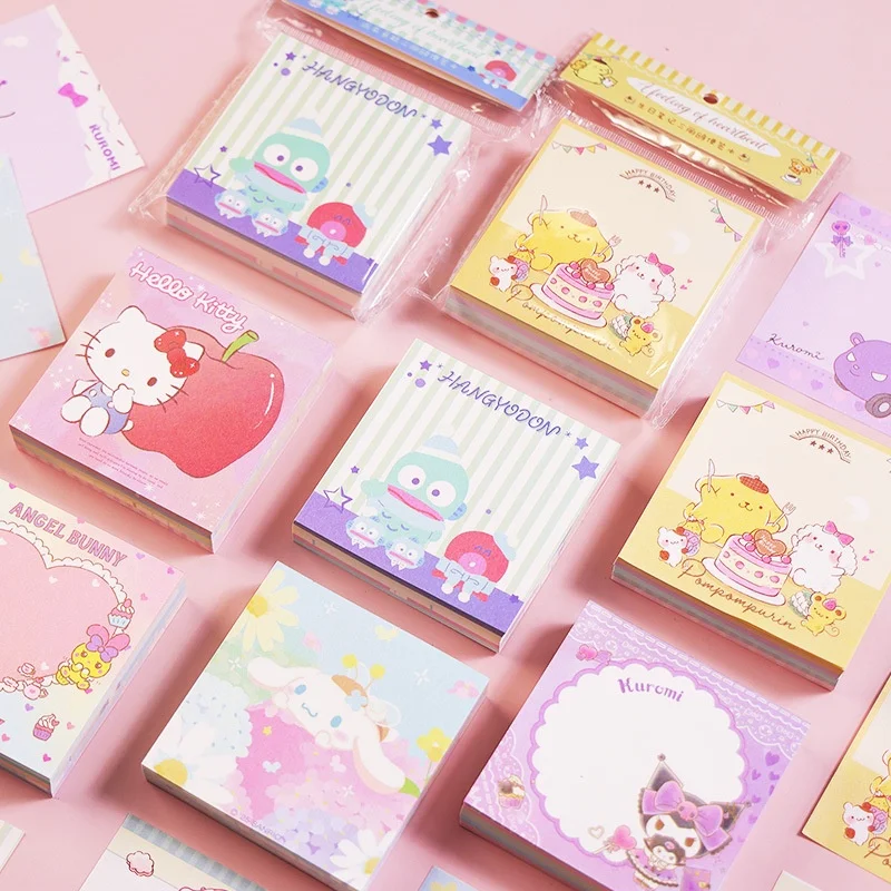

6 шт./лот Sanrio Hangyodon Kitty PomPomPurin Kuromi блокнот милые канцелярские принадлежности N раз этикетка блокнот закладка Post школьные принадлежности