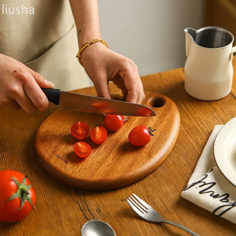 

Cutting board ebony wood solid wood whole wood cutting board antibacterial and mildew-proof household fruit double-sided board