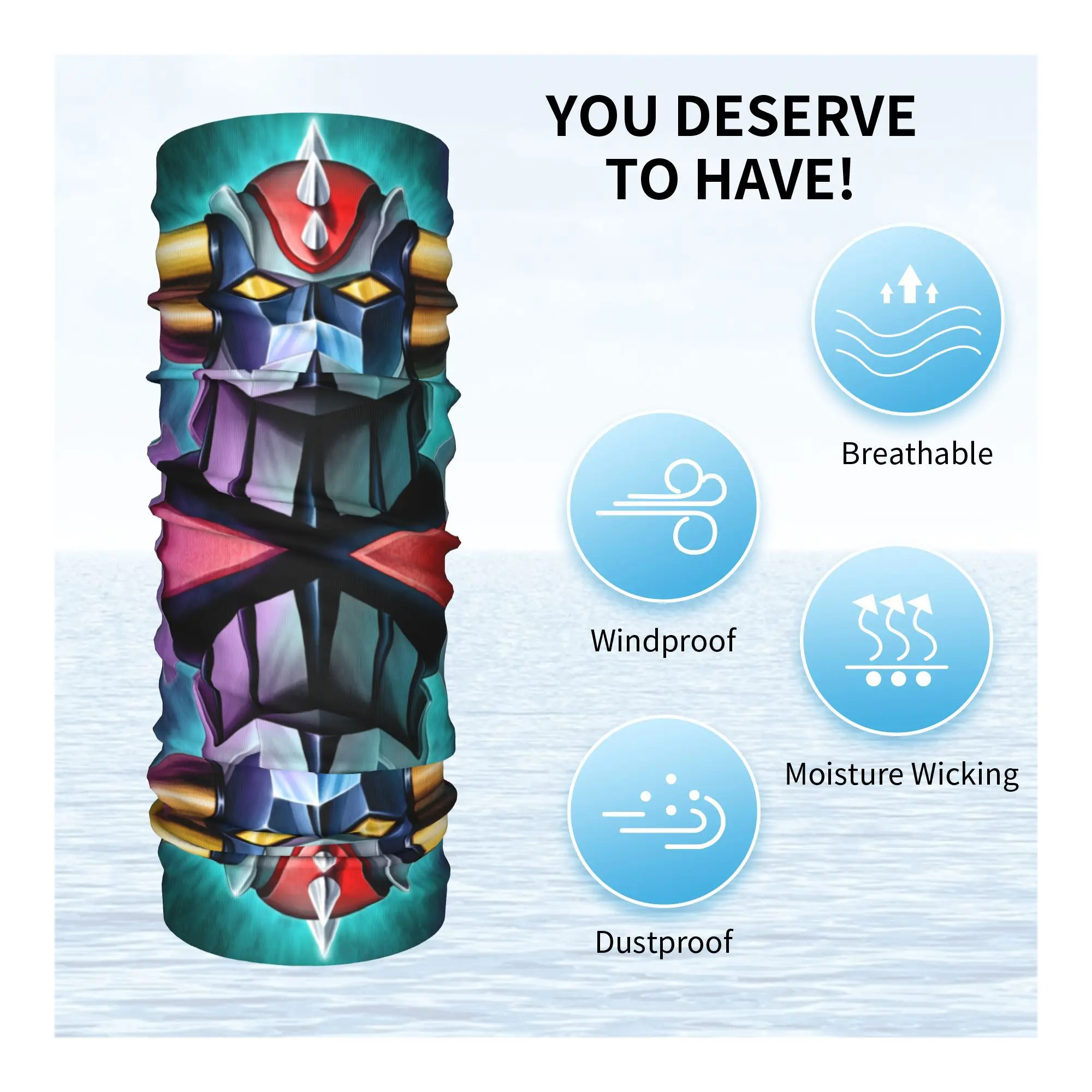 مخصص G-Grendizeres Goldrake UFO روبوت باندانا الرقبة أدفأ الرجال النساء الشتاء المشي لمسافات طويلة وشاح التزلج الجراب أنيمي مانغا واقي الوجه