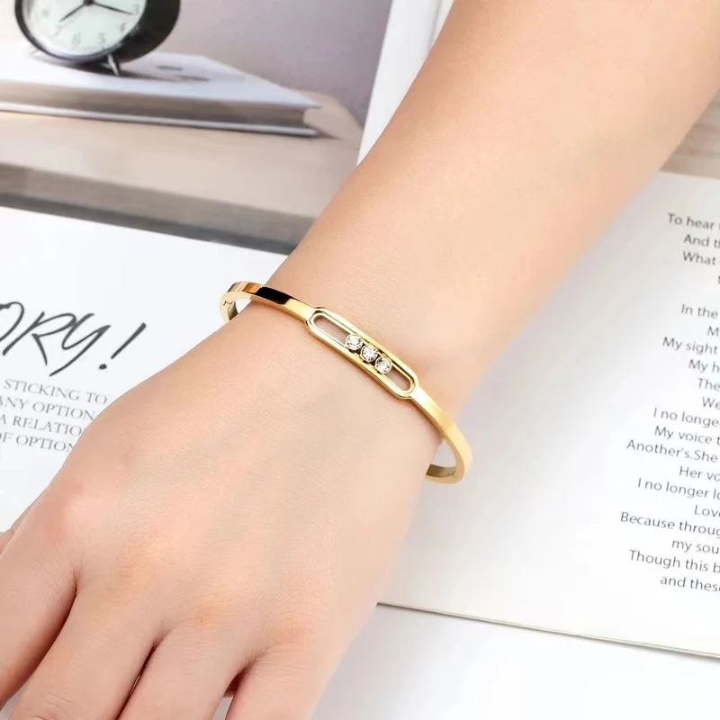 Popular Design Sense 3 Zircon Bracelet for Women Wedding Day Gift High Quality Love Brand Bracelet Jewelry Wholesale