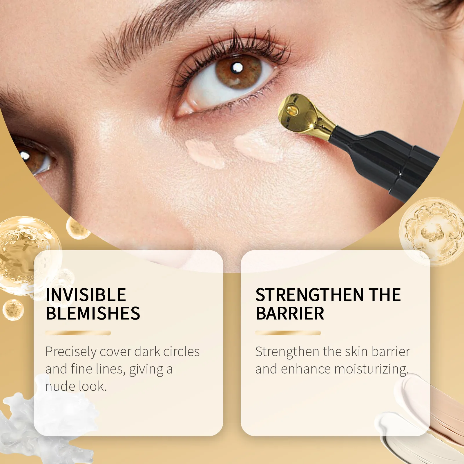 Serie de correctores de ojos que eliminan las ojeras, cobertura completa, estampado de acné para arrugas, maquillaje Natural resistente al agua, cremas correctoras de ojos