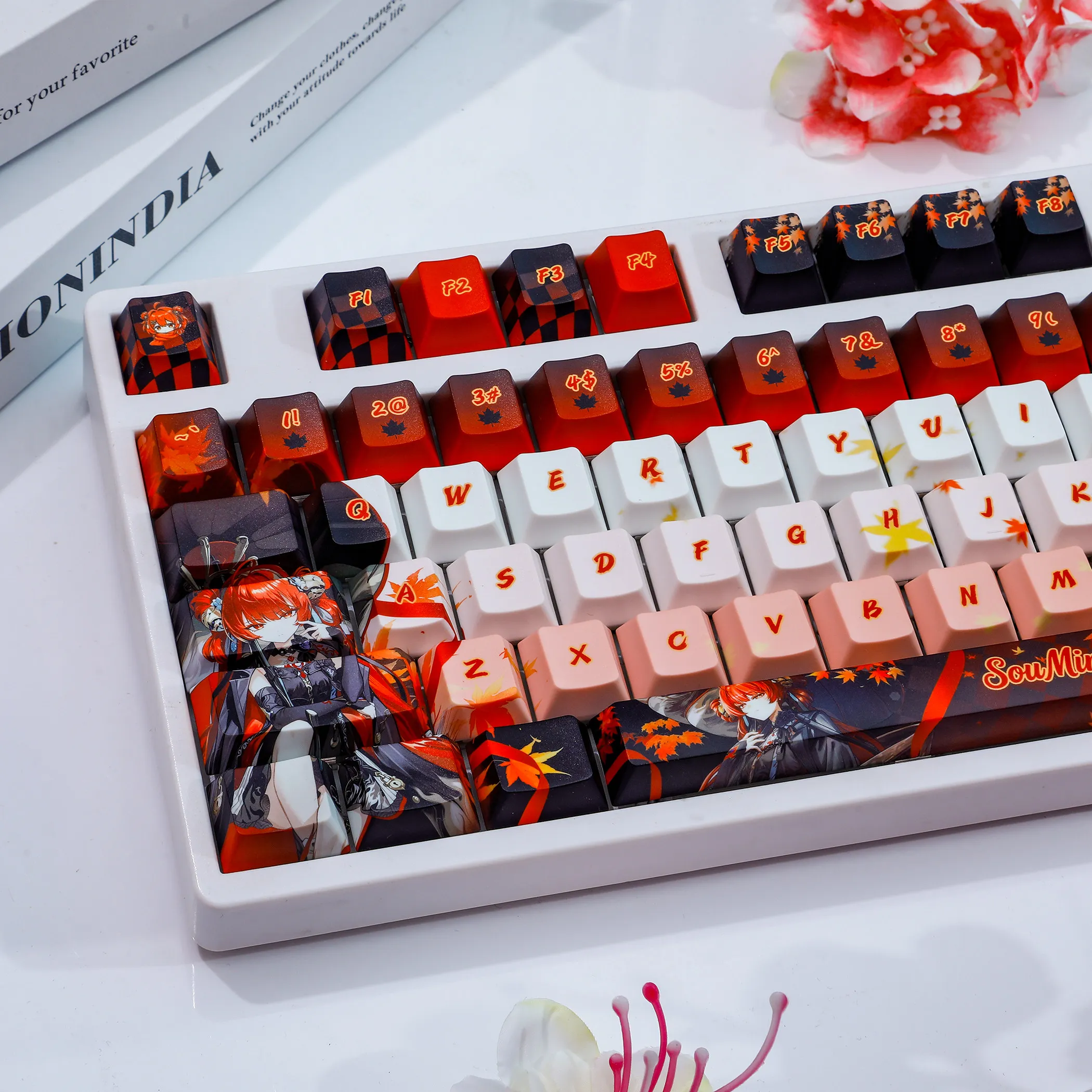 Suoming Keycaps 120 Keys Wuthering Waves Keycap PBT DYE-Sub Cherry Profile for Mechanical Keyboards Made68 Mad68 Wooting60