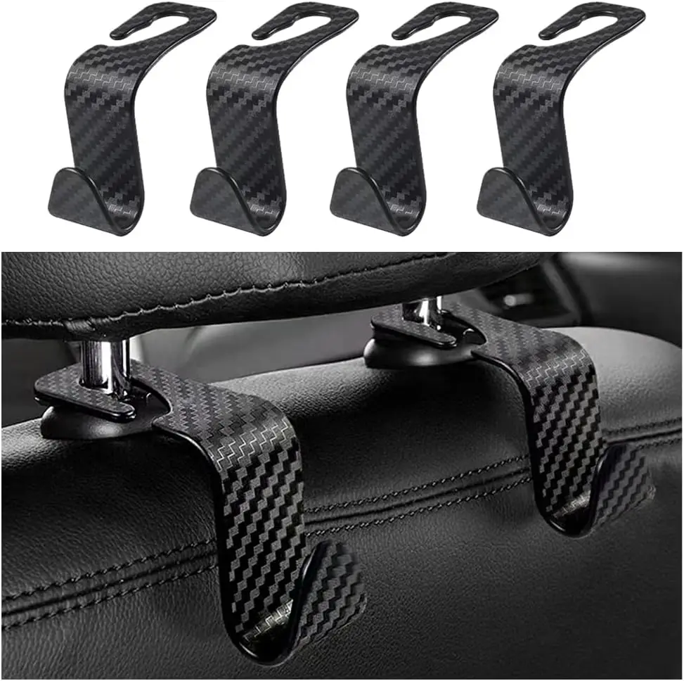 

Car Headrest Hooks for Purses, Bags, Coats - 33lb Capacity - Universal Seat Organizer