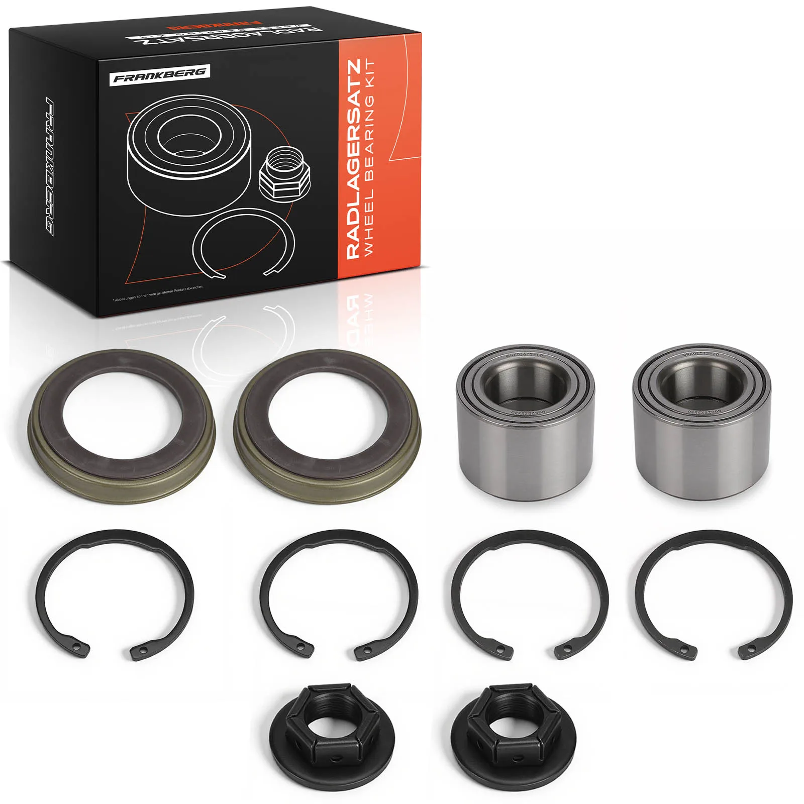Frankberg 2x Wiellager Wiellagerset Achteras Links Rechts voor Ford Fiesta V Focus Saloon Bj vanaf 2001 D350-26-151B 1201568