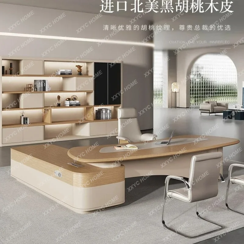 XXNew arrive Boss Table Simple Modern Light Luxury Desk President Creative Manager Table and Chair Combination Office Furniture
