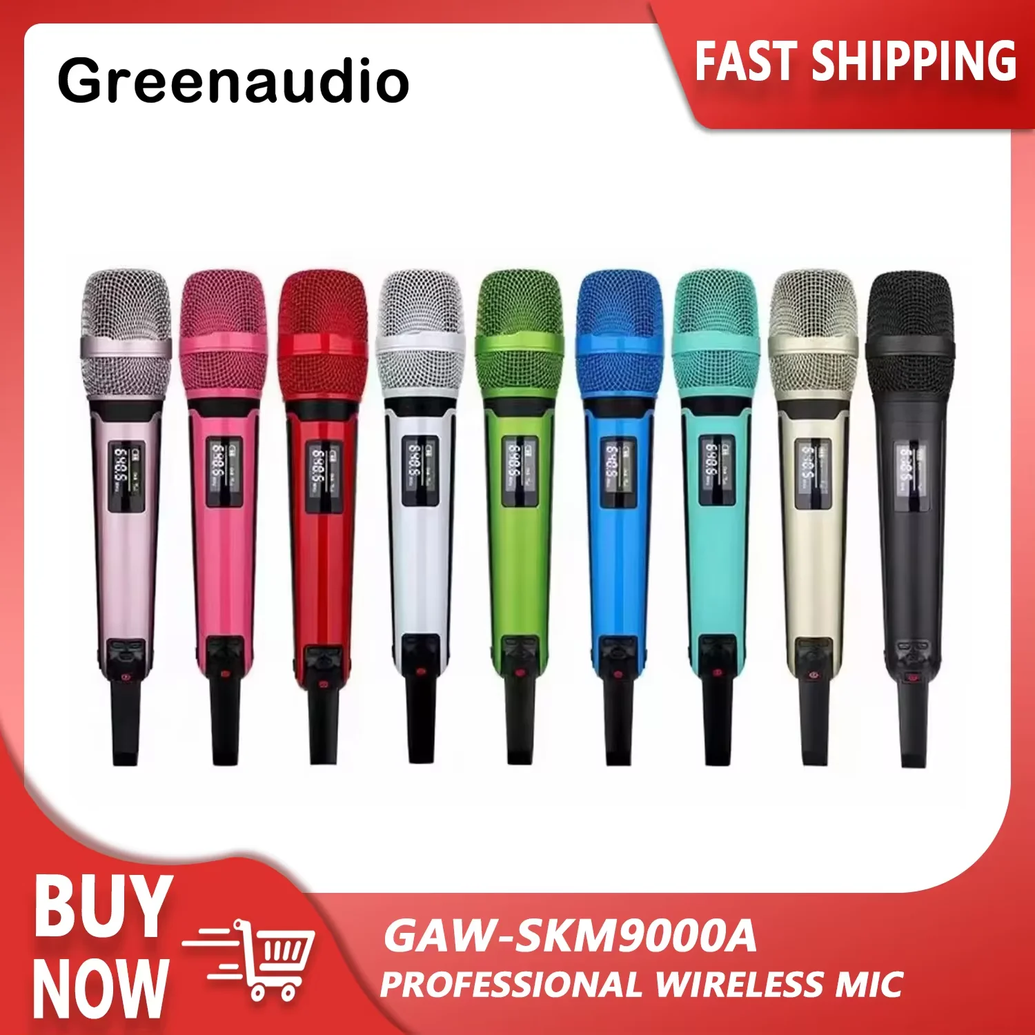 

GAW-SKM9000A UHF High Quality Wireless Mic Karaoke Speaker Performance Outdoor Audio DJ Singing Live With Receiver Microphones