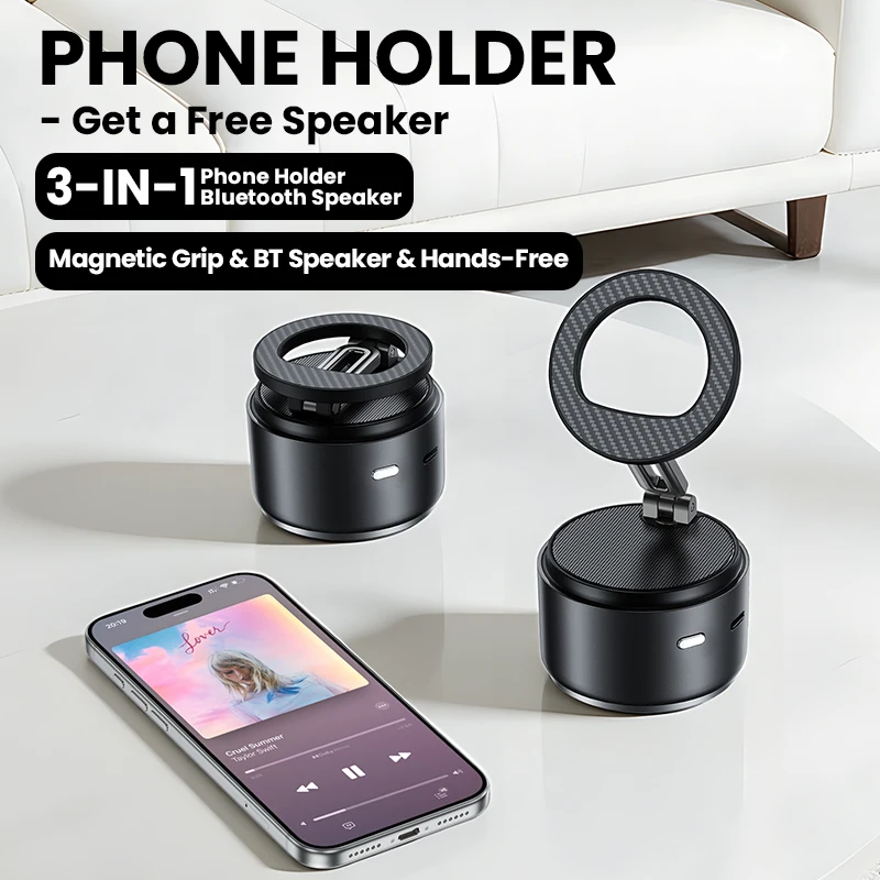 

Xiaomi Magnetic Phone Holder Wireless Bluetooth Speaker with Strong Vacuum Suction 360° Rotation Foldable for Car Indoor Outdoor
