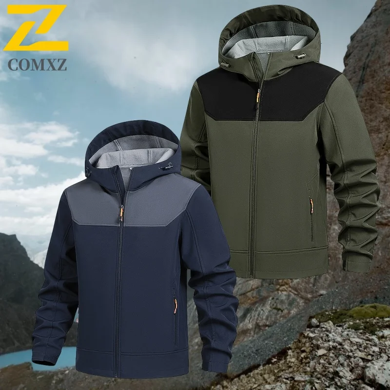 

Men's Winter Sharkskin Soft Shell Fleece Jacket Outdoor Snow Waterproof Windbreaker Coats Men Bike Thermal Jackets Ski Apparel