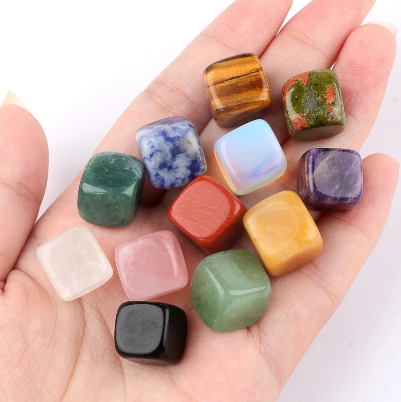 الأصفر اليشم مكعب الأحجار الكريمة زخرفة هبط كريستال مكعبات للديكور المنزل وتنظيف الطاقة-13 مللي متر مربع كريستال الخرز 12 قطعة/الحقيبة #6