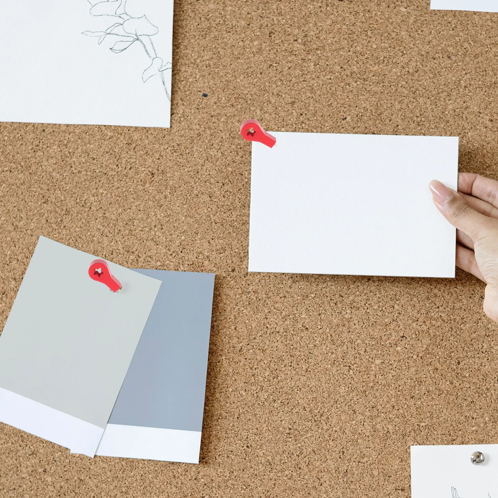 

50Pcs Wood Pushpins Iron Point Push Pin Set for Paper Drawing Photo Fixing Home Office School Cork Board Decor