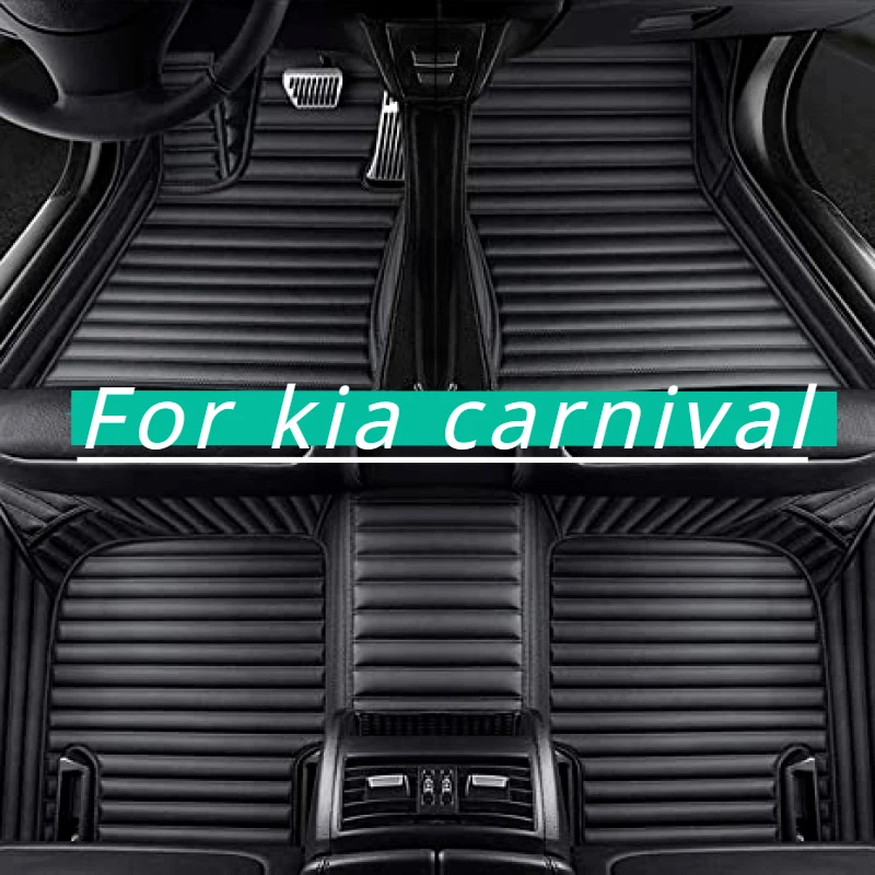 Custom Car Floor Mats For kia carnival 2012-2015-2017-2021 Waterproof Interior Accessories Rubber Auto leather Carpet Rugs Foot