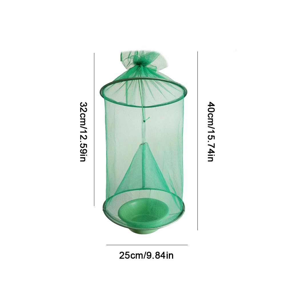 Hanging Fly Trap Cage Reusable Folding Flies Catcher Cage Practical Insect Catching Traps Pest Control Tool for Household Garden